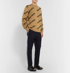 Balenciaga - Logo-Intarsia Virgin Wool-Blend Sweater - Neutrals