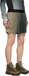 RCOS Green & Brown 2-In-1 Nylon Running Shorts
