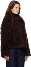 Yves Salomon Brown Long Hair Jacket