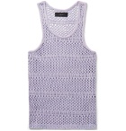 AMIRI - Crocheted Cotton and Cashmere-Blend Tank Top - Purple