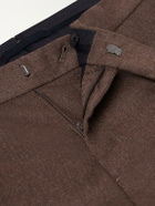 Sunspel - Straight-Leg Stretch Wool-Blend Flannel Trousers - Brown