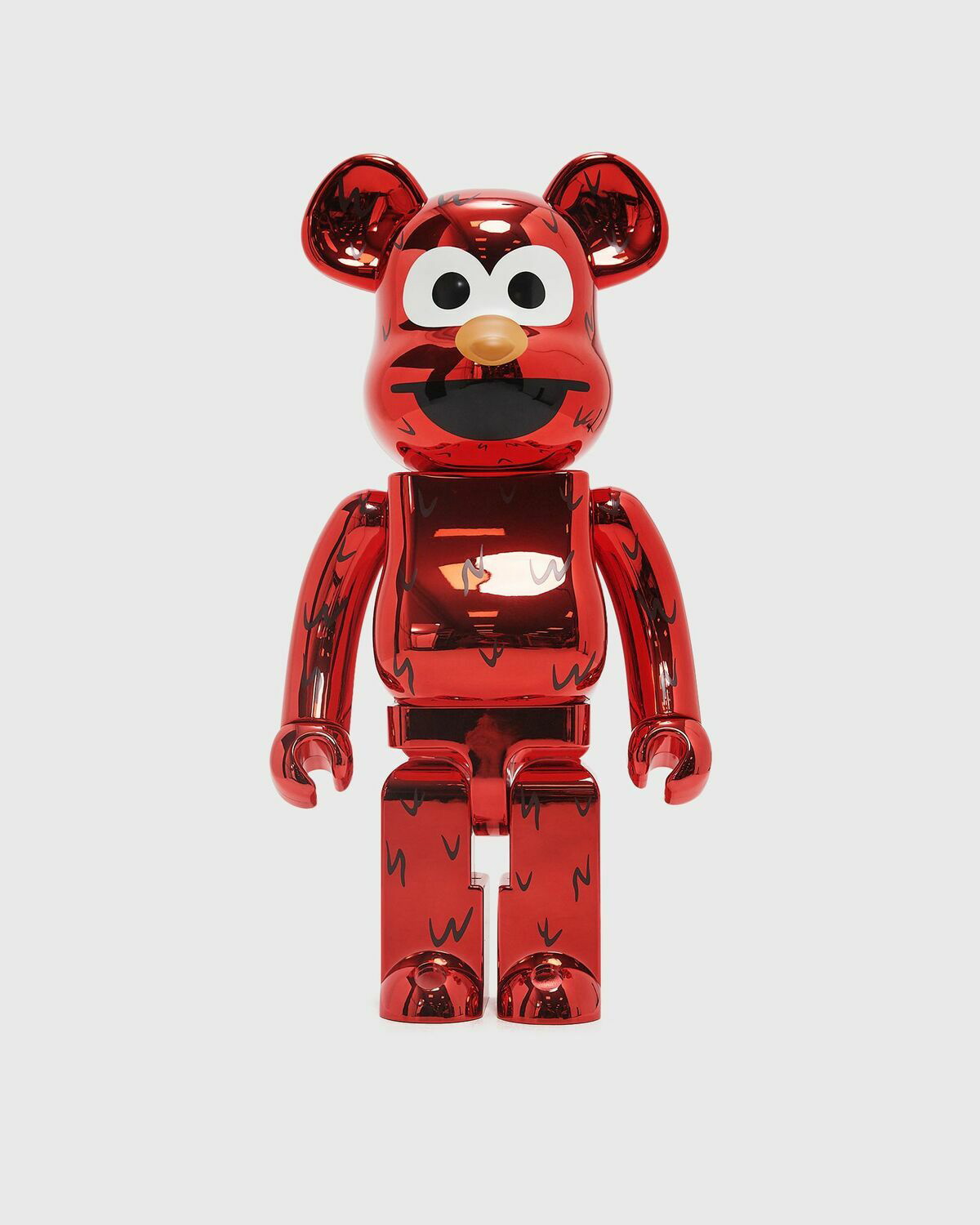 エルモELOM bearbrick1000% MEDICOM BEARBRICK 1000% SESAME STREET ELMO CHROME Red Mens