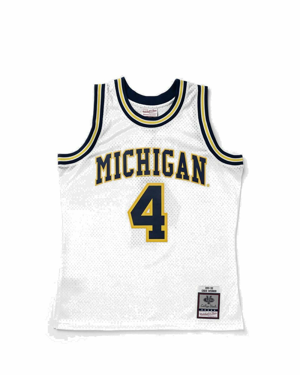 Photo: Mitchell & Ness Ncaa White Jersey Michigan 1991 92 Chris Webber #4 White - Mens - Jerseys