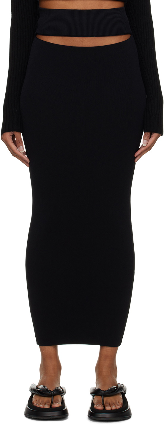 Jupe Mi-longue Christopher Esber Taille 4 - Style A-Line Avec Boutons, Noire