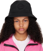 Stone Island Junior Kids Black Embroidered Bucket Hat
