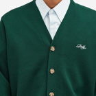 Drôle de Monsieur Men's Logo Cardigan in Dark Green