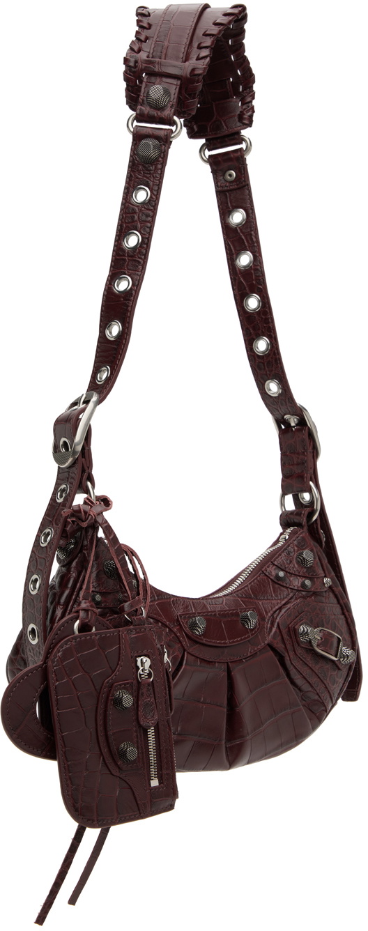 【関税&送料込】Balenciaga Cocco-Print Burgundy Calfskin Med Balenciaga Cocco-print burgundy calfskin medium Rodeo bag