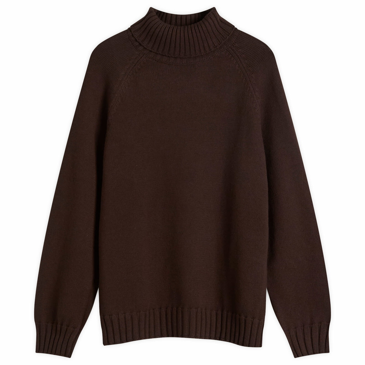 DONNI. Women's Cotton Cashmere Turtleneck Jumper in Espresso