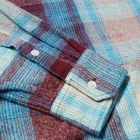 NOMA t.d. Men's Plaid Flannel Shirt in Burgundy/Light Blue