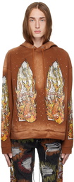 Who Decides War Brown Crystal Hoodie