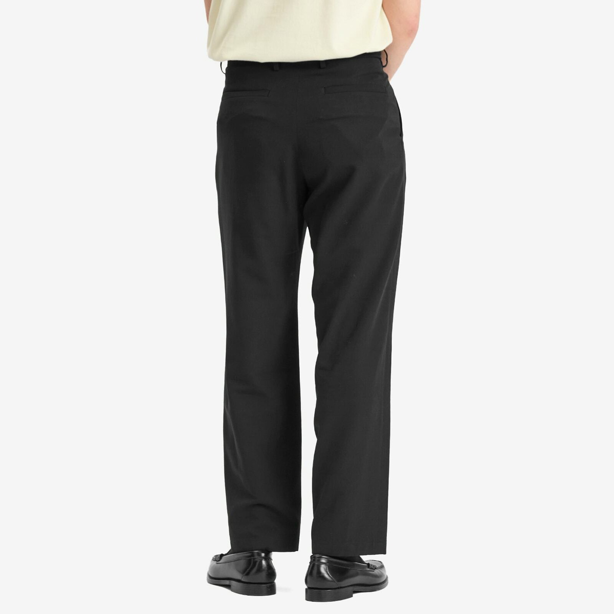 Auralee Men's Light Cotton Wool Viyella Slacks in Black Auralee