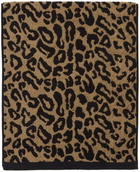 WACKO MARIA Beige & Black Leopard Jacquard Face Towel