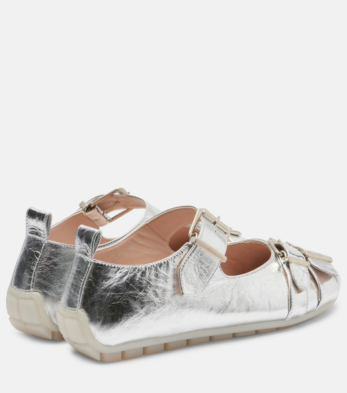 Simone Rocha Buckle Ballerina Grip leather ballet flats