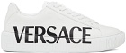 Versace White Logo Greca Low-Top Sneakers