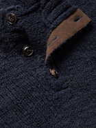 Peter Millar - Merino Wool-Blend Bouclé Half-Placket Sweater - Blue