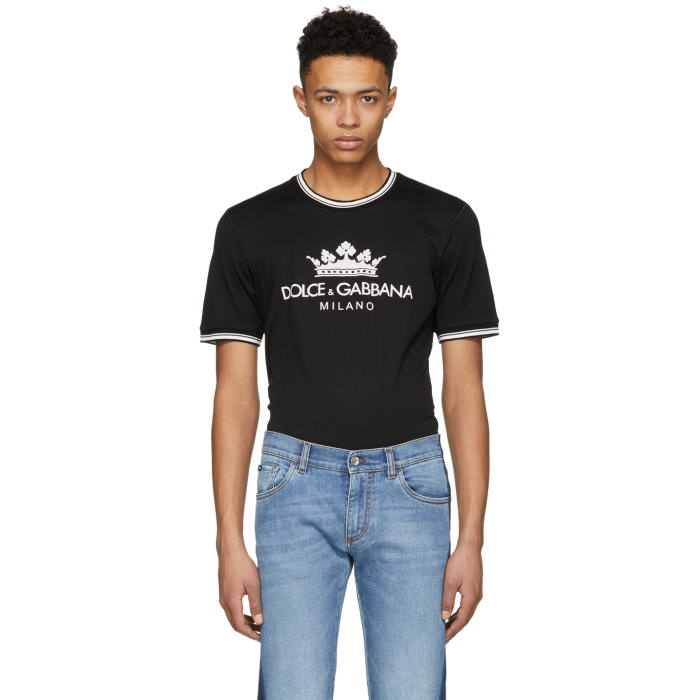 Photo: Dolce and Gabbana Black Crown Logo T-Shirt