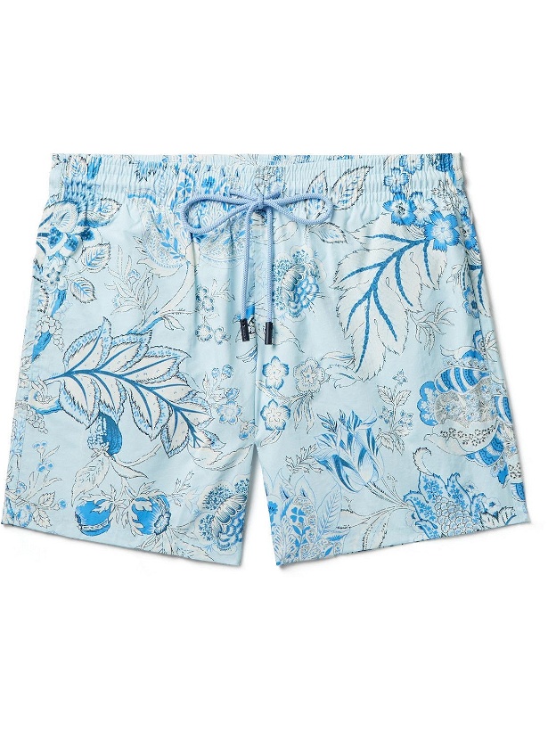 Photo: Etro - Slim-Fit Mid-Length Floral-Print Swim Shorts - Blue
