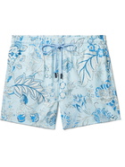 Etro - Slim-Fit Mid-Length Floral-Print Swim Shorts - Blue