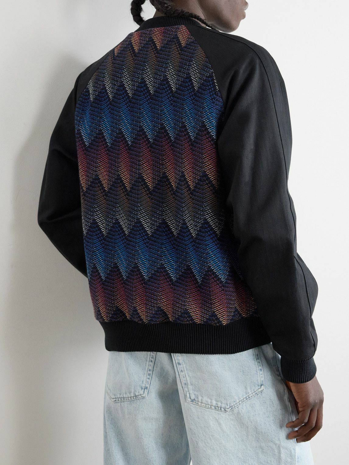 Missoni - Jacquard-Knit Panelled Herringbone Cotton-Blend Drill