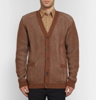 Lanvin - Ribbed Merino Wool and Alpaca-Blend Cardigan - Men - Camel