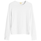 DONNI. Women's Baby Rib Scallop Long Sleeve Top in Powder