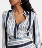 Veronica Beard Kadie striped silk-blend charmeuse midi dress
