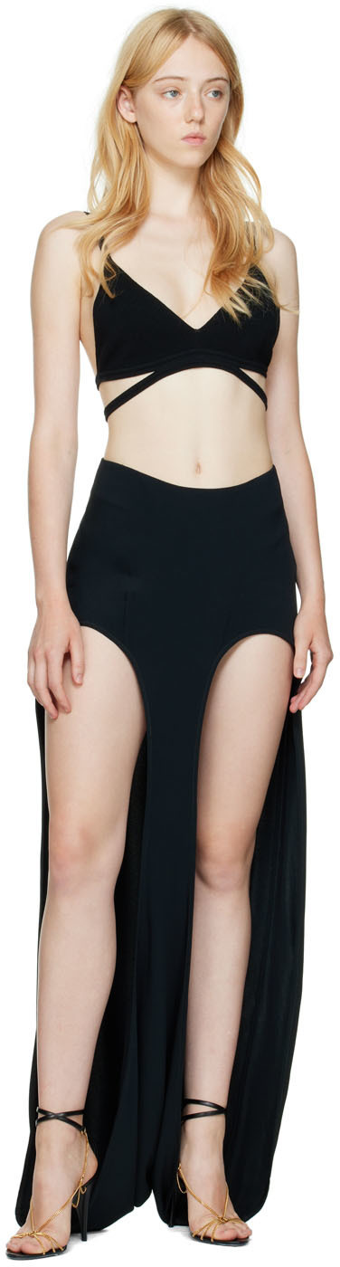 Dion Lee Black Arch Longline Maxi Skirt