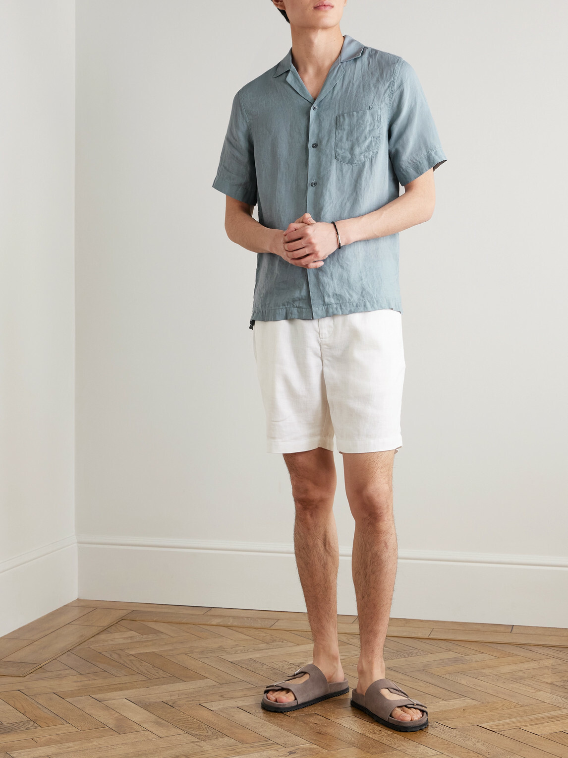 Frescobol Carioca - Felipe Straight-Leg Linen and Cotton-Blend Drawstring Shorts - White