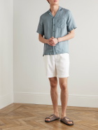 Frescobol Carioca - Felipe Straight-Leg Linen and Cotton-Blend Drawstring Shorts - White