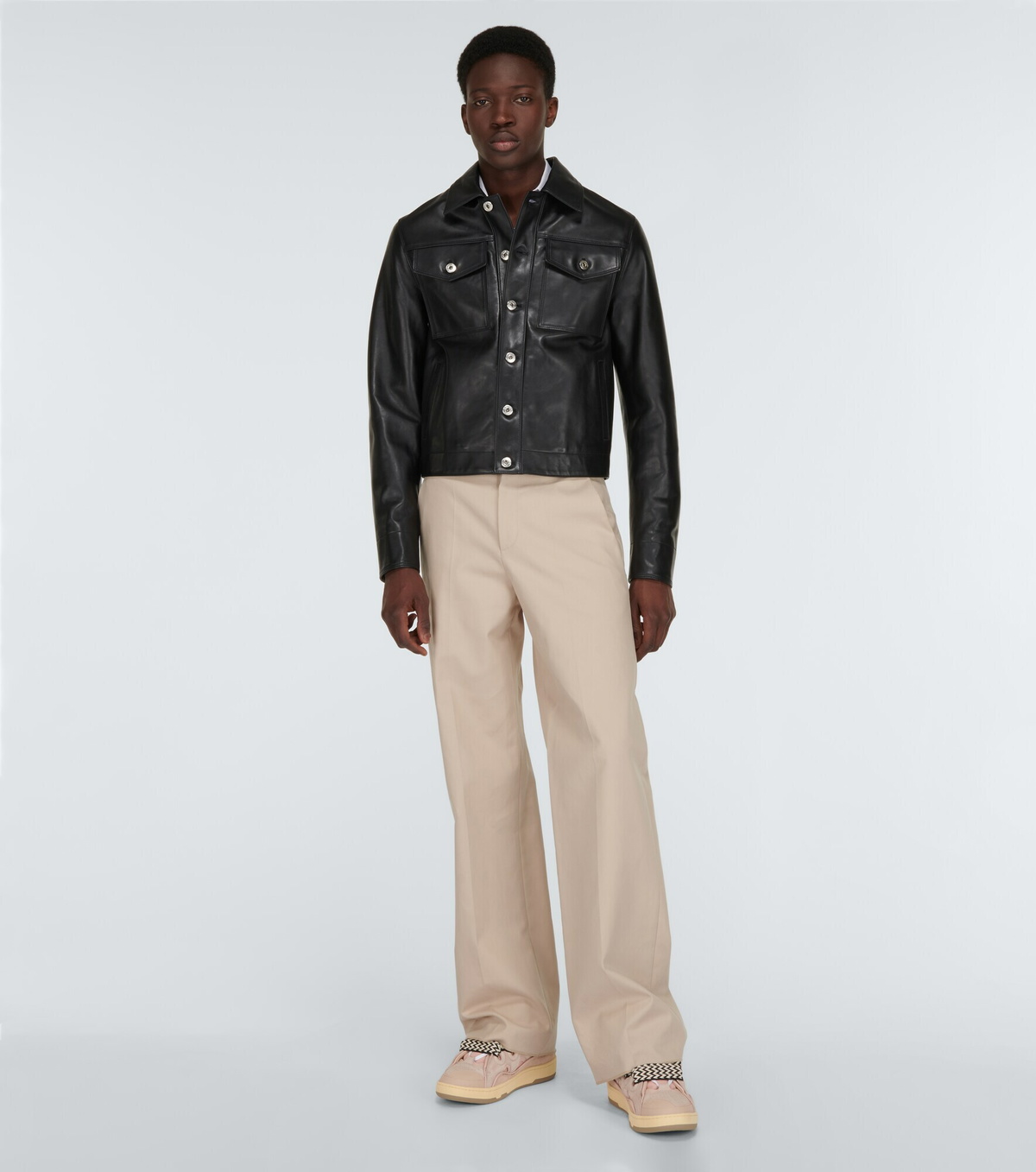 LANVIN LEATHER CURB SNEAKERS main image 1