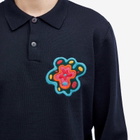 By Parra Men's Flower Blob Knitted Polo Shirt in Midnight Blue
