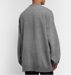 Raf Simons - Oversized Embellished Mélange Virgin Wool Sweater - Gray