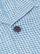 Kardo - Ayo Camp-Collar Embroidered Cotton Shirt - Blue
