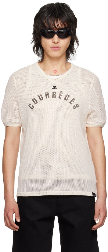 Photo: Courrèges Off-White Baseball T-Shirt