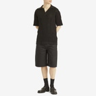 Jil Sander Men's Crochet Polo Shirt in Black