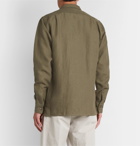 Drake's - Slub Linen Overshirt - Green