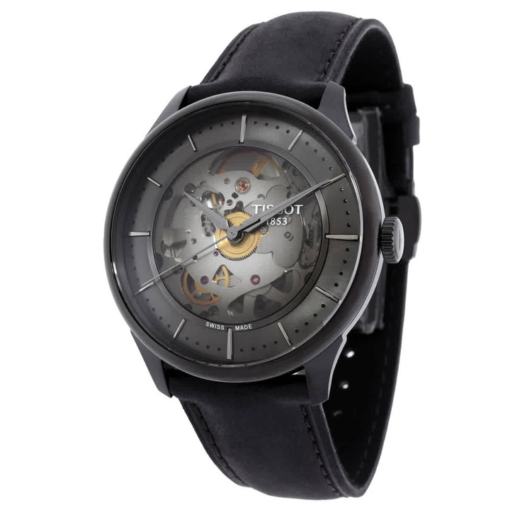 Photo: Tissot Chemin Des Tourelles Skeleton Automatic Gunmetal Dial Mens Watch T1398363644100