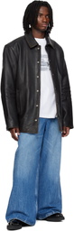 Alexander Wang Black Snap Front Leather Jacket