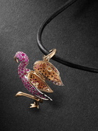 Annoushka - Florida Flamingo 18-Karat Gold, Sapphire and Diamond Pendant Necklace