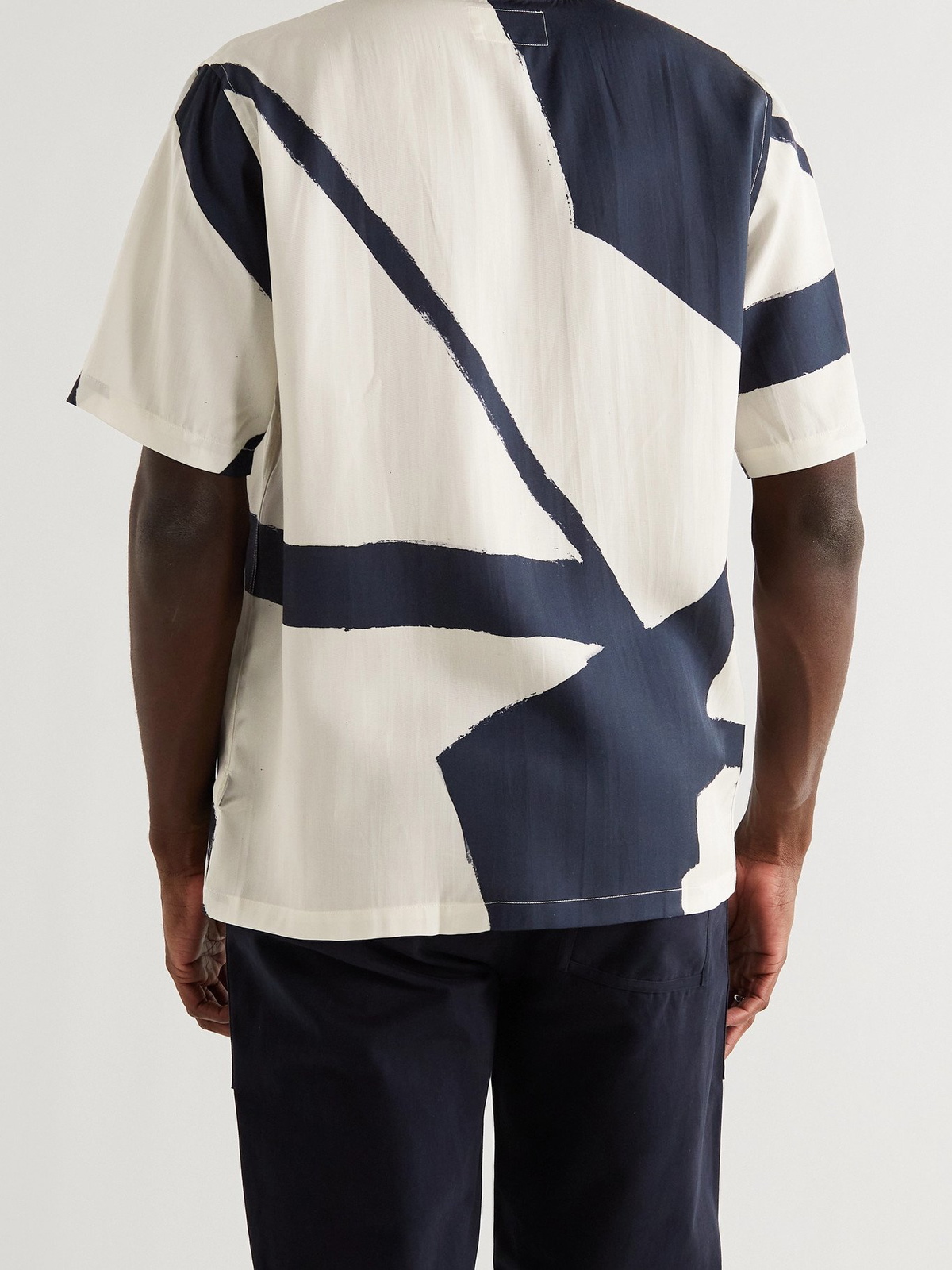 FOLK - Gabe Printed Tencel Shirt - Blue - 1 Folk