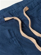 Barena - Cester Wide-Leg Garment-Dyed Linen-Blend Drawstring Trousers - Blue