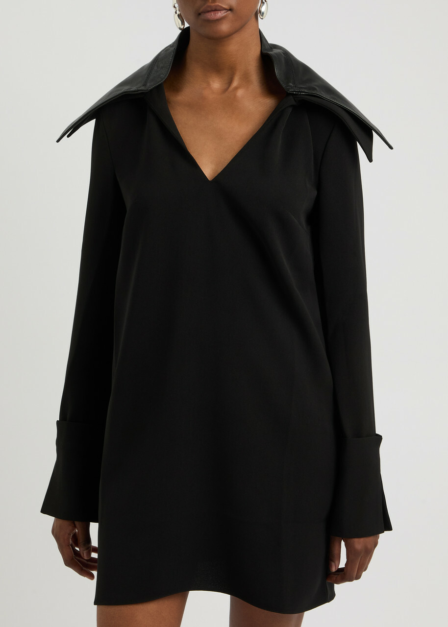 16 Arlington Dante Leather-panelled Mini Dress Black 6 (UK6 / XS)  16Arlington