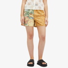 Marine Serre Women's Upcycled Floral Linen Shorts in Gravel