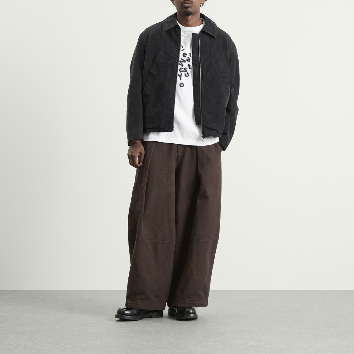 YMC Men's Jumbled Logo Print Triple T Shirt in White