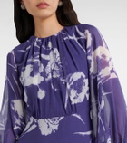 Erdem Floral silk voile midi dress