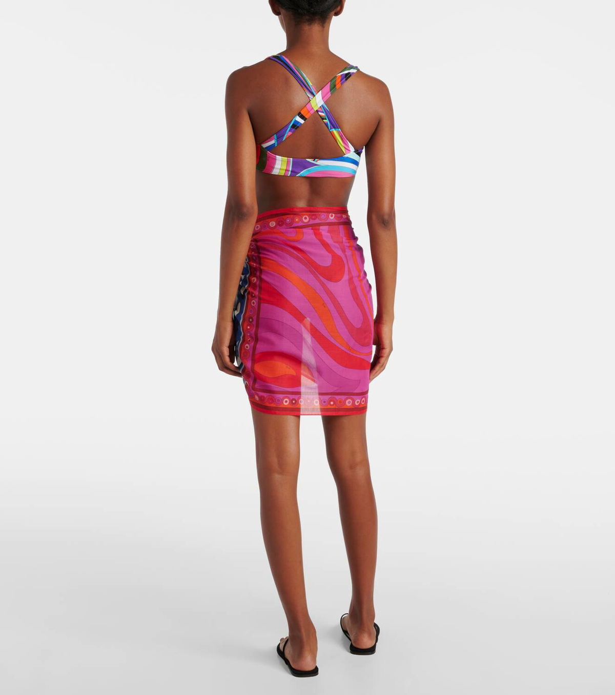 Pucci Patchwork printed cotton beach cover-up