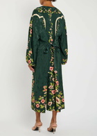 Agua BY Agua Bendita Zircón Mosquetero Floral-print Linen Midi Kaftan Multicoloured