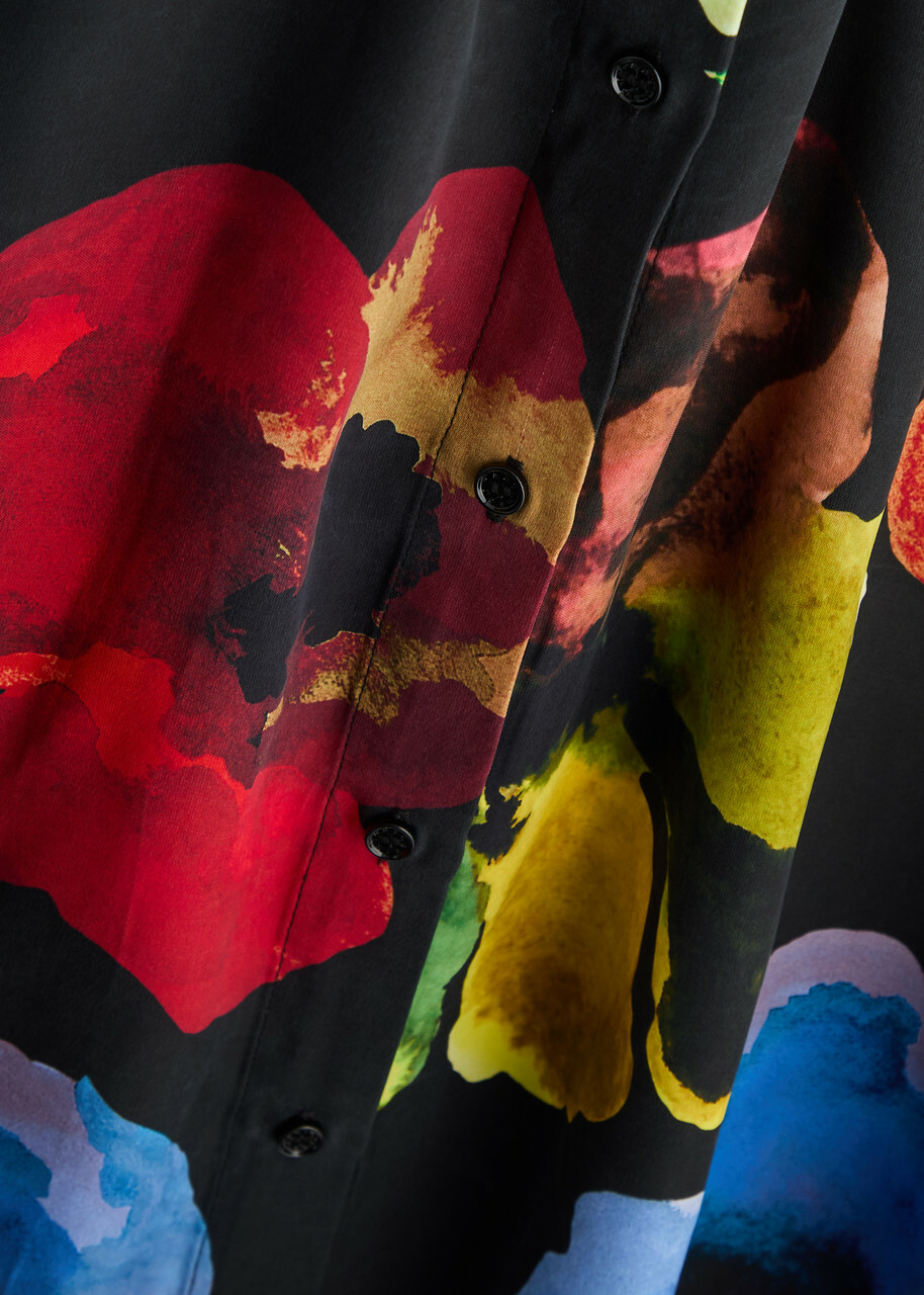 Stine Goya Floral-print Matte Satin Shirt Multicoloured 1