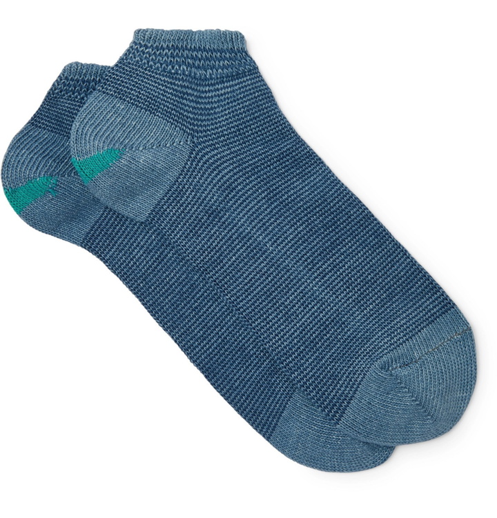 Photo: Anonymous Ism - Cotton-Blend No-Show Socks - Blue