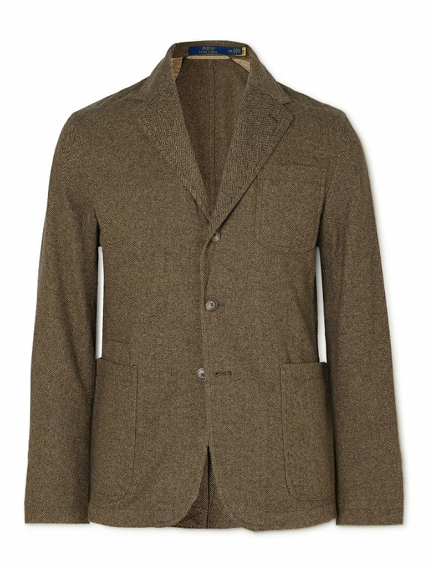 Photo: Polo Ralph Lauren - Herringbone Recycled-Felt Suit Jacket - Brown